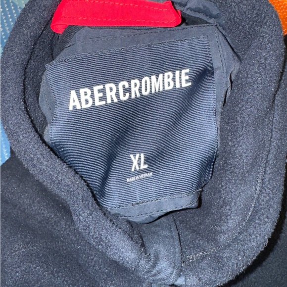 Abercrombie & Fitch Blue Red Polar Fleece Sherpa Full Zip Jacket Men’s Size XL - Picture 3 of 3